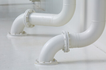 Image showing Water pipes of a pumping station