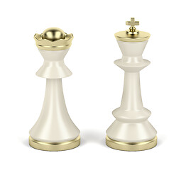 Image showing Queen and king chess pieces