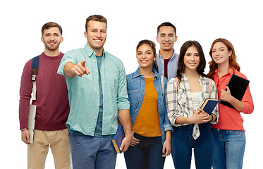 Image showing group of students with books and school bags