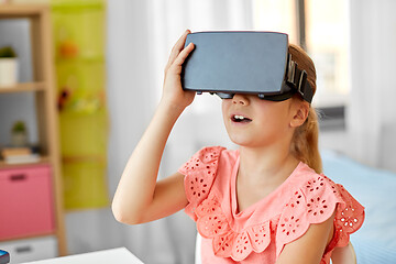 Image showing girl in vr glasses at home