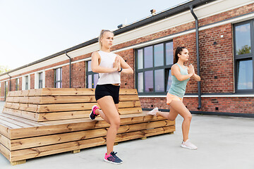 Image showing women training and doing single leg squats