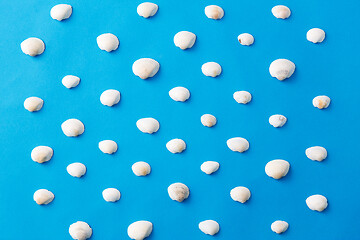 Image showing white sea shells on blue background