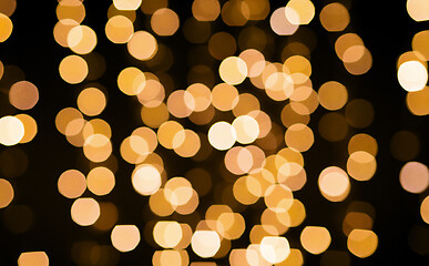 Image showing blurred golden bokeh lights