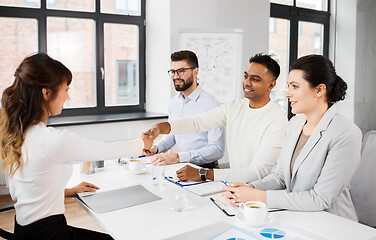 Image showing recruiters having interview with employee