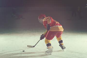 Image showing teen ice hockey player in action