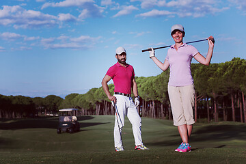 Image showing portrait of couple on golf course