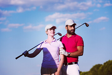 Image showing portrait of couple on golf course