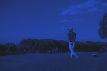 Image showing handsome middle eastern golf player portrait at course