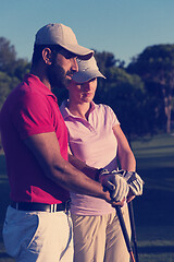 Image showing portrait of couple on golf course