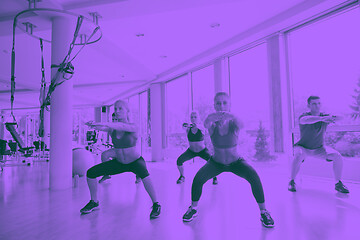 Image showing group of  people working out in a fitness gym