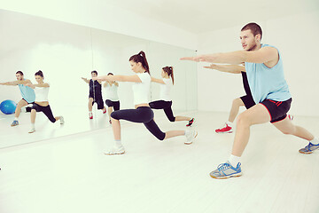 Image showing young people group in fitness club