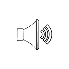 Image showing Volume control hand drawn outline doodle icon.