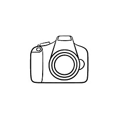 Image showing Camera hand drawn outline doodle icon.