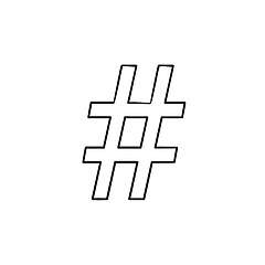 Image showing Hashtag hand drawn outline doodle icon.