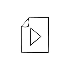 Image showing Audio file hand drawn outline doodle icon.