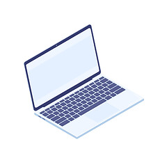 Image showing Isometric laptop isolated on white background.