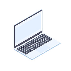 Image showing Isometric laptop isolated on white background.