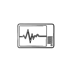 Image showing Health monitor hand drawn outline doodle icon.