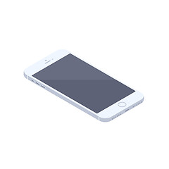 Image showing Isometric white smartphone isolated illustration.