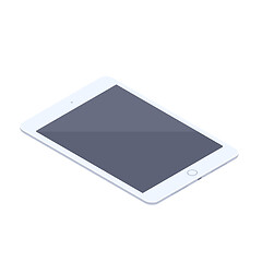 Image showing Isometric white tablet isolated illustration.