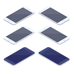 Image showing Isometric smartphone kit isolated on white background.