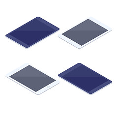 Image showing Isometric set of tablets isolated illustration.