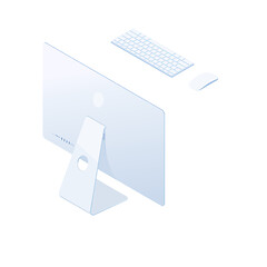 Image showing Isometric desktop computer isolated on white background.