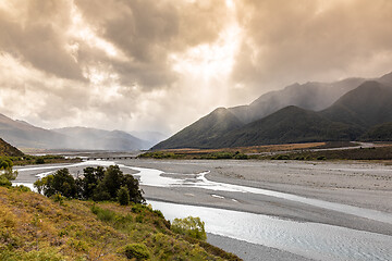 Image showing dramatic landscape scenery Arthur\'s pass in south New Zealand