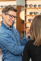 Image showing woman in a eyewear store