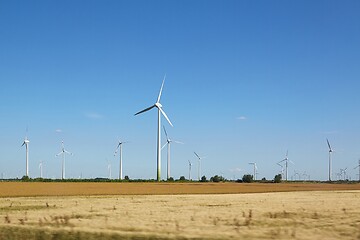 Image showing Wind tubines spinning