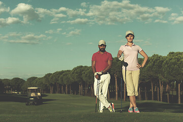 Image showing portrait of couple on golf course