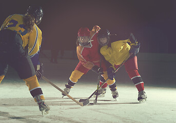 Image showing teen ice hockey sport  players in action