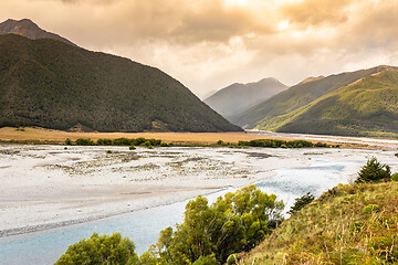 Image showing dramatic landscape scenery Arthur\'s pass in south New Zealand