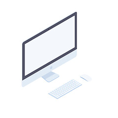 Image showing Isometric desktop computer isolated on white background.