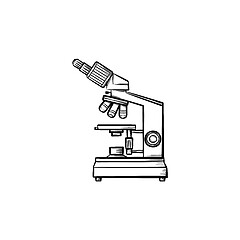 Image showing Microscope hand drawn outline doodle icon.