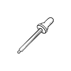 Image showing A pipette hand drawn outline doodle icon.