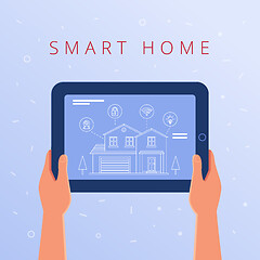 Image showing A tablet with smart home settings and controllers system.