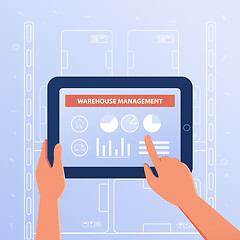 Image showing A tablet with warehouse management system.