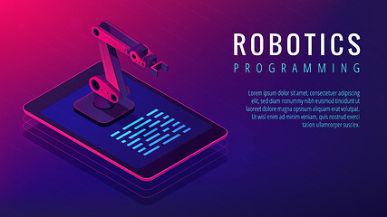 Image showing Isometric robotics programming landing page