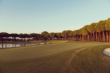 Image showing golf course on sunset