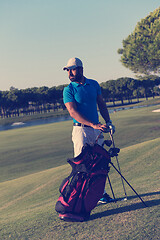 Image showing golfer  portrait at golf course