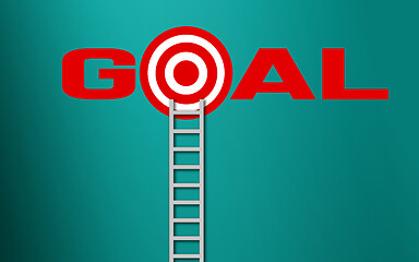 Image showing Ladder to the target in word goal