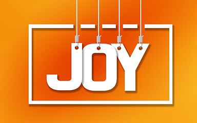 Image showing Joy word hang on ropes