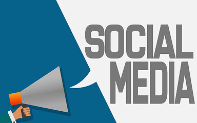 Image showing Megaphone with social media speech bubble