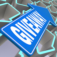 Image showing Giveaway word with blue arrow