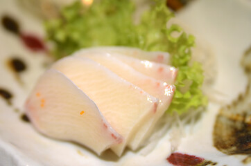 Image showing Hamachi Sashimi also known as yellowtail sashimi