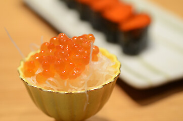 Image showing Closed up of salmon roe