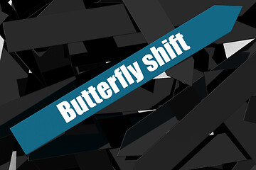 Image showing Butterfly shift word on the blue arrow