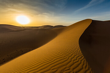 Image showing landscape in desert at sunset