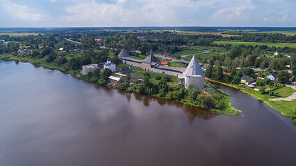 Image showing Aerial view on Staraya Ladoga fortress